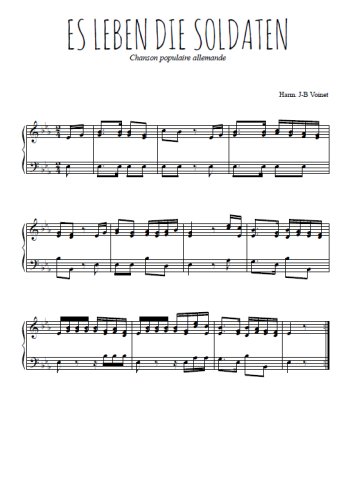 Téléchargez l'arrangement pour piano de la partition de Es leben die Soldaten en PDF